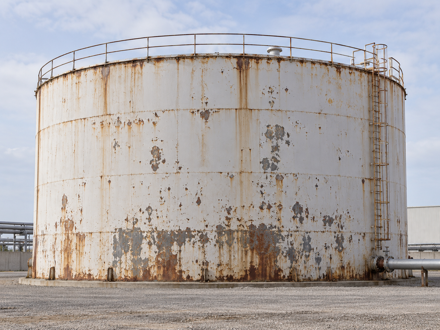 Representative image: storage tank with rusted, peeling coating